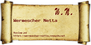 Wermescher Netta névjegykártya